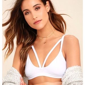 Free People White Strappy Bralette